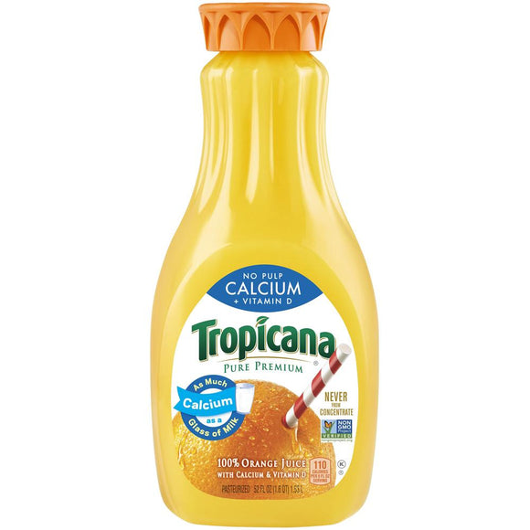 Tropicana Pure Premium 100% Juice Orange 52 Oz Bottle