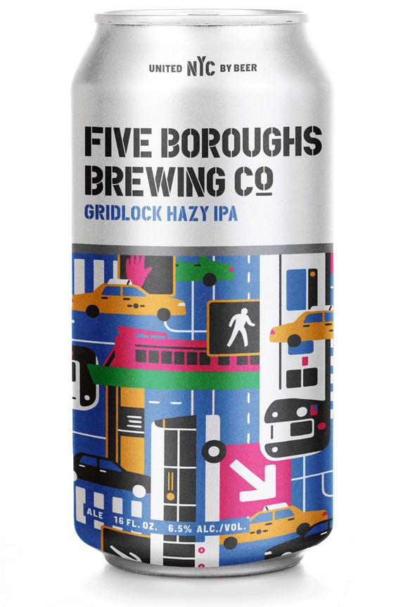 Five Boroughs Brewing Grid Lock Hazy IPA 4x 16 oz Cans