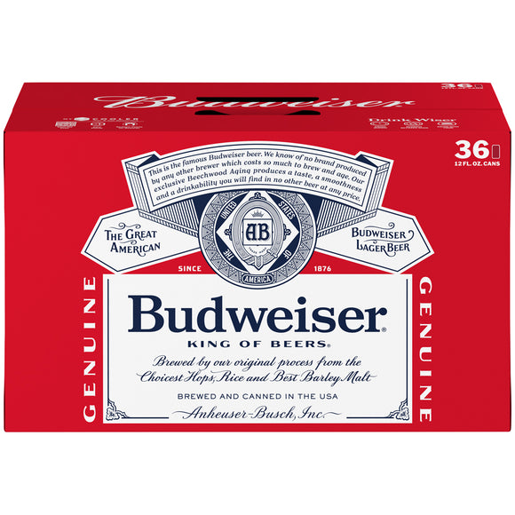 Budweiser Beer, 36 Pack 12 fl. oz. Cans