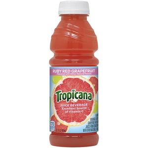Tropicana Juice Beverage Ruby Red Grapefruit Flavored 15.2 Fl Oz