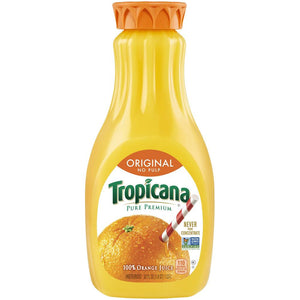 Tropicana Pure Premium 100% Juice Orange Original No Pulp 52 Fl Oz Bottle