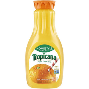 Tropicana Pure Premium Homestyle 100% Juice Orange Some Pulp 52 Fl Oz Bottle