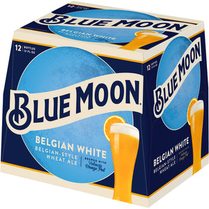 Blue Moon Belgian White Wheat Beer, Craft Beer, Beer 12 Pack, 12 FL OZ Bottles, 5.4% ABV
