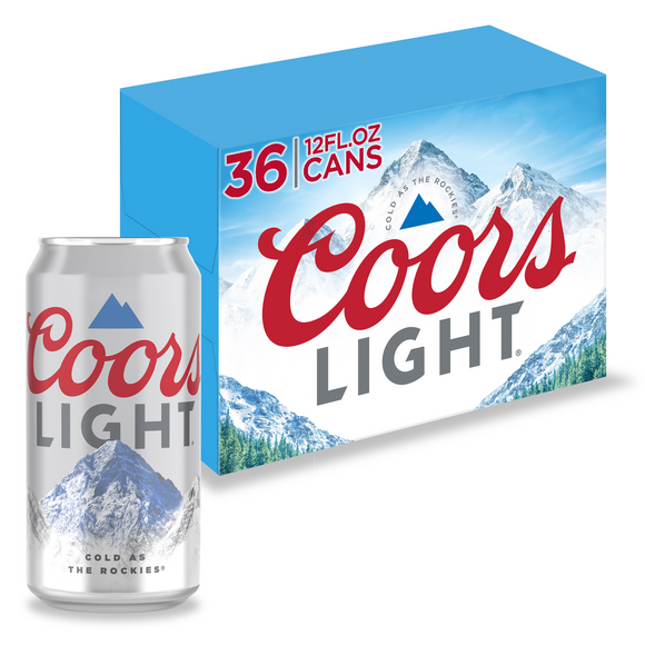 CopCoors Light Beer, American Light Lager Beer, 36 Pack Beer, 12 FL OZ Cans, 4.2% ABV
