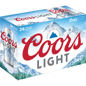 Coors Light Beer, American Light Lager Beer, 24 Pack Beer, 12 FL OZ Cans, 4.2% ABV