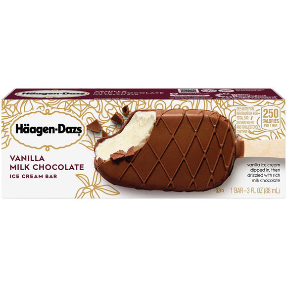 Haagen-Dazs Vanilla Milk Chocolate Ice Cream Bar 1 ct