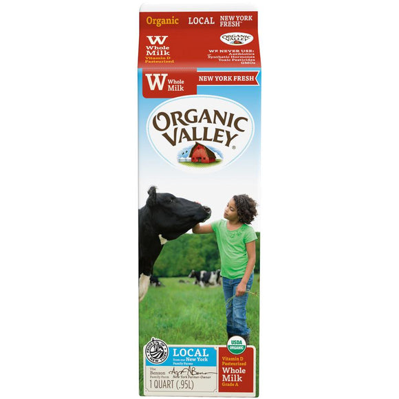 Organic Valley Milk -- Whole Milk 1 Quart - Earth's Basket