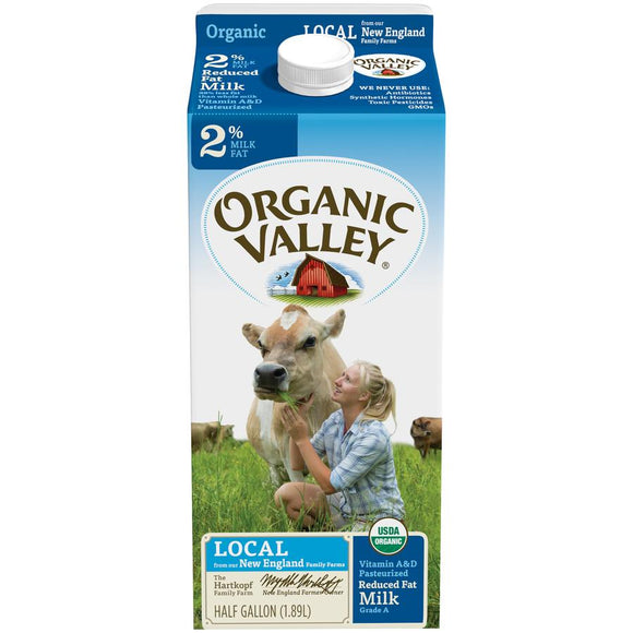 Organic Valley Milk -- 2% Reduced Fat Milk Half Gallon - Earth's Basket