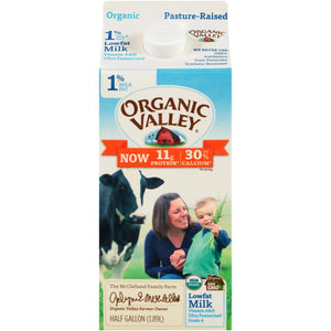 Organic Valley Milk -- 1% Lowfat Milk Half Gallon - Earth's Basket
