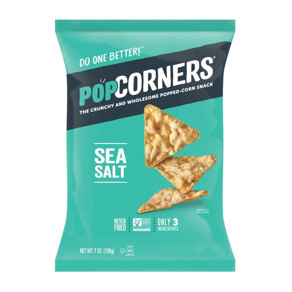 Popcorners Crunchy and Wholesome Popped-Corn Snack Sea Salt 7 Oz