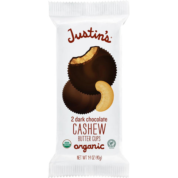 Justin's Organic Cups 1.4 Oz -- Cashew Butter Cups - Earth's Basket