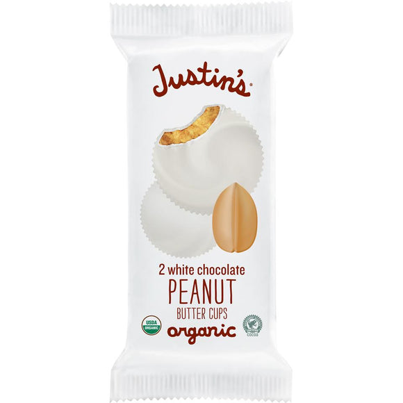 Justin's Organic Cups 1.4 Oz -- White Chocolate Peanut Butter Cups - Earth's Basket