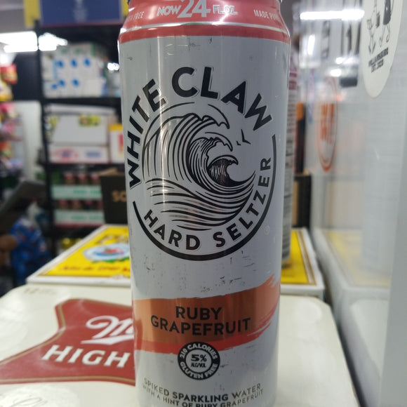 White claw hard seltzer ruby grapefruit 24.oz can