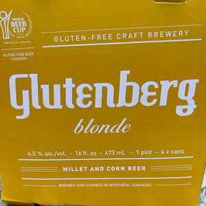 Glutenberg Blonde Ale 4 Pk 16 Oz can